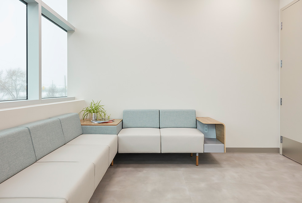 modular lounge seating for staff break area